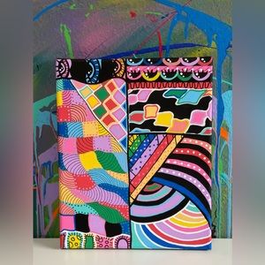 Psychedelic Abstract Acrylic on Canvas Original Rainbow Wall Art